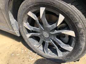560.ch1l15 Raceline Vector 17x7 Black Silver Alloy Wheels With Tires 5x110 Bp