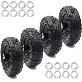 Ar-pro 810071110580 4-pack Replacement Wheels 10 Inch Flat Free Tire Solid Flat-free And Wheel
