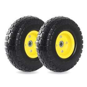 Ar-pro 810071111037 2pack 10-inch Solid Rubber Tires And Wheels 4.10/3.50-4 Inch Yellow