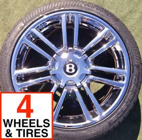 Bentley 3w0601025bp Set Factory Continental Chrome Wheels New Tires Oem Flying Spur 20 Inch