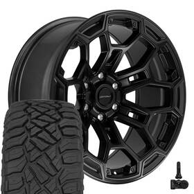 Defiant Wheels 9512910 Df03 Two Tone 20x9 And 275/55r20 All Terrain Tires Tpms Set 6x5.5 -12et