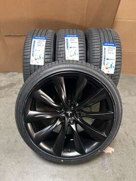 Factory Style Wheels Rt03219021 35/rt03211021 40 21 Inch Satin Black Staggered Set Of 4 With Tires Fits Tesla Model S