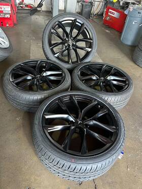 Factory Style Wheels Rt11229021 35/rt11221021 35 22 Inch Satin Black Staggered Set Of 4 With Tires Fits Tesla Model S X