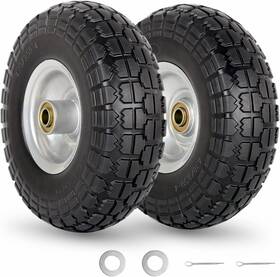 Gicool B0bg53d14s 4.10/3.50-4 Inch Flat Free Tire And Wheel 10 Heavy 2 Pack Silver