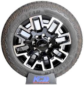 84939090 Gm 4 New 22 Inch Factory Oem Black Machined Wheels Rims Tires Chevy Silverado 2500 3500