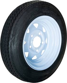 Asb1053 Hi Run 1 New 4.80-12 4 Ply Su02 Tire Mounted On 12x4 5-4.5 White 8 Spoke Wheel