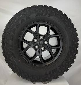 Jeep 04755610aa New Takeoff Wrangler Rubicon 17 Inch Black Oem Wheels Falken Tires Set Of 5