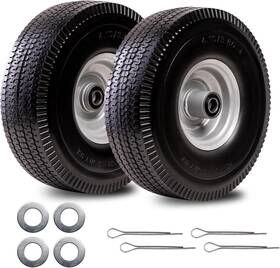 3.50-4-pu-a Ning Shuo Ns-4.10/3.50-4-pu-a 4.10/3.50-4 Tire And Wheel Flat Free 2 Pcs Heavy Duty Pack Tires Metallic
