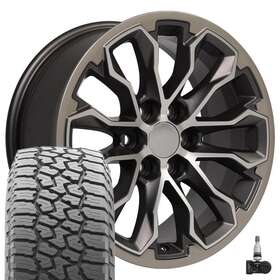 Oe Wheel Distributors 9510471 5891 Wheels 17 Inch Gunmetal And Falken Wildpeak At Tire Set Fits Colorado Canyon Zr2
