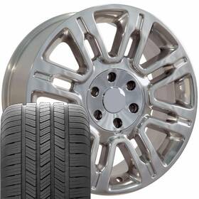 9507734 Oe Wheels 3788 Polished 20 In Rims And Goodyear Tire Set 6x135 Fits Ford F150 Expedition