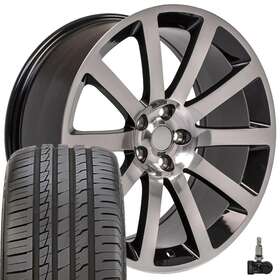 Oe Wheels 9508042 20 Inch Black Polished Face 2253 Tires Tpms Set Fit Chrysler 300 Srt