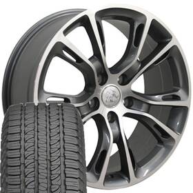 Oe Wheels 9508124 9113 Gunmetal 20 Inch 5x5 Rims And Goodyear Tires Fit Jeep Grand Cherokee - Srt8