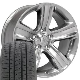 9508291 Oe Wheels 2453 Polished 20 Inch Rims And Bridgestone Tire Set Fit Dodge Ram 1500 Durango