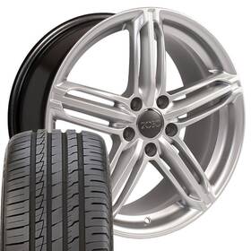 Oe Wheels 9508425 Silver 18 Inch 58840 Rims And Tires Fits Audi Volkswagen Rs6 Style Rim Et35