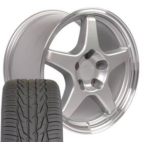 9509458 Oe Wheels Silver 17x9.5 And 17x11 Tires 5x120.65 Fit Corvette Camaro