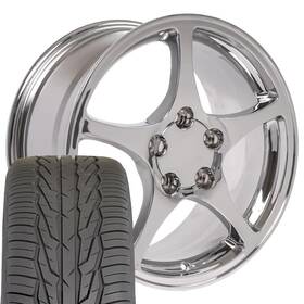 9509467 Oe Wheels 17 Inch Chrome 5061 Rims And Tires Fit Camaro C4 Corvette - C5 Style