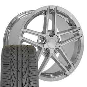 9509470 Oe Wheels 5342 Chrome 17 Inch Rims And Tires Fit Camaro C4 Corvette - C6 Z06 Style