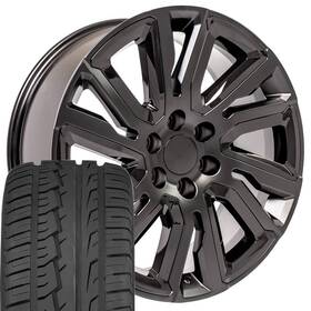9509792 Oe Wheels 5901 Satin Black 22x9 Rims And 285/45r22 Tires Fit Cadillac Gmc Chevy 9509792 Oe Wheels 5901 Satin Black 22x9 Rims And 285/45r22 Tires Fit Cadillac Gmc Chevy