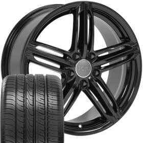 Oe Wheels 9510752 18x8 Black 58840 Rims And Tires Set Fits Audi Volkswagen Rs6 Style Et35