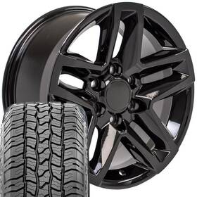 Oe Wheels 9511391 5911 Black 18 Inch Rims And Tires Set Fit Cadillac Gmc Chevy Trail Boss