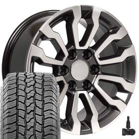 Oe Wheels 9511396 5909 Gunmetal 18x8.5 Rims 275/65r18 Tires Tpms Set Fits Chevy Gmc Cadillac