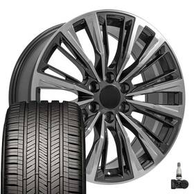 84638161 Oe Wheels 9512199 22 Inch Gunmetal Goodyear Tires Tpms Fit Silverado Tahoe Suburban