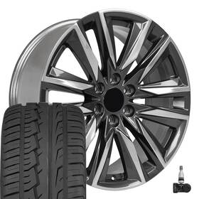 Oe Wheels 9512261 22 Inch Gunmetal 4869 285/45r22 Tires Tpms Set Fit Escalade Sierra Yukon