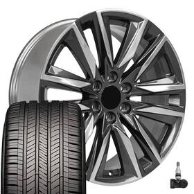 Oe Wheels 9512262 22 Inch Gunmetal 4869 Goodyear Tires Tpms Fit Escalade Sierra Yukon