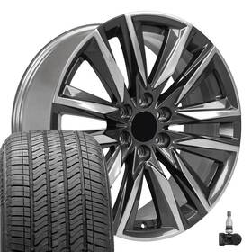 Oe Wheels 9512265 22 Inch Gunmetal 4869 275/50r22 Tires Tpms Fit Escalade Sierra Yukon