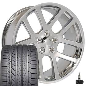 9512380 Oe Wheels 22x10 Chrome 2223 Goodyear Tires And Tpms Fit Dodge Ram Srt