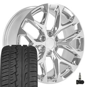 Oe Wheels 9512408 22x9 Fit Escalade Sierra Yukon Chrome And Ironman Tires Tpms Set 5668