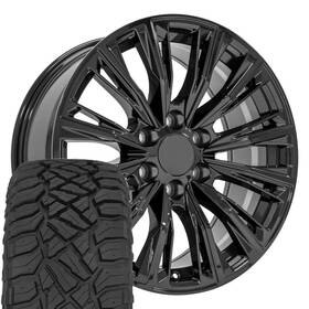 Oe Wheels 9512735 Ca93 20x9 Gloss Black And 275/55r20 A/t Tires Set 6x139.7 28et