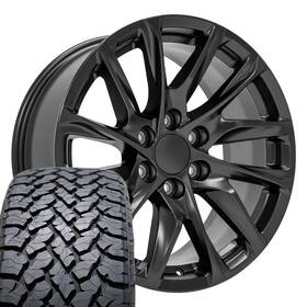 Oe Wheels 9513669 20x9 Black 4875 And 275/55r20 At Tires Set 6x139.7