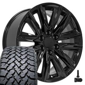 Oe Wheels 9513822 20x9 Black 4869 And 275/55r20 At Tires Set 6x139.7