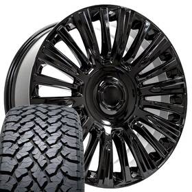 9513994 Oe Wheels 22x9 Black 4876 And 285/45r22 At Tires Set 6x139.7