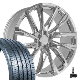 Oe Wheels 9515295 4875 Chrome 26x10 295/30r26 A/s Tires And Tpms Fit Cadillac Chevy Gmc
