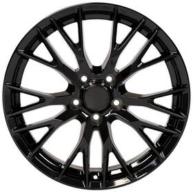 Cv22b Oe Wheels 19x8.5 And 20x10 Black 5734 Advanta Tires C7 Corvette - Z06 Style