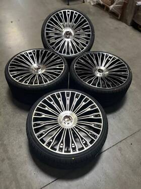 Oes Rm66229043 32/rm66220543 43 22 Inch Machined Face/black Outline Wheels With Tires Fits Mercedes S Class Models