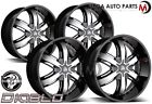 Raz-229blnk1373b Diablo Razor Blank Offset Hub Black Wheels Rims