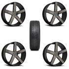 Wheeltirepackage251 Dub Baller Black Machined With Dark Tint Wheel And Tire