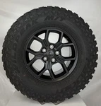 New Takeoff Jeep Wrangler Rubicon 17" Black Oem Wheels Falken Tires Set 5. Fixed Price $2099.00.