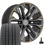 Oe Wheels CV69 20X9 Gunmetal & 275/55R20 Bridgestone Tires, Tpms 6X139.7. Fixed Price $2261.00.