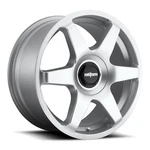 18X8.5 R114 Rotiform Six Gloss Silver Wheel 5X4.5/5X120 (35MM). Fixed Price $365.00.