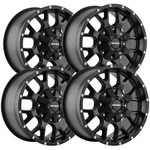 (4) Mayhem 8015 Warrior 17X7.5 5X110/5X5" +30MM Matte Black Wheels Rims 17" Inch. Fixed Price $1039.96.