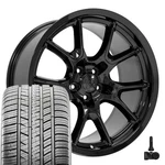 Oe Wheels DG21 20X10 Gloss Black Rims, 275/40R20 Uhp As Tires & Tpms Set 5X115. Fixed Price $1637.00.