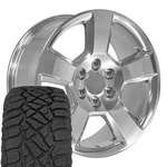 Oe Wheels CV76 20X9 Polished & 275/55R20 R/t Tires Set 6X139.7 27ET. Fixed Price $1957.00.