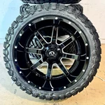 22X12 Fuel D610 Black Maverick Wheels 33" Mt Tires 6X5.5 Gmc Sierra 1500 Yukon. Fixed Price $3419.05.