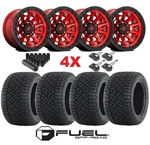 Fuel Covert Red Black Lip Ring Mt Tire Package Set 35 12.50 17 Mud Terrain New. Fixed Price $2295.00.