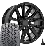 Oe CA90 20X9 Black Wheels, 275/55R20 AT2 Tires & Tpms Set 6X139.7 28ET. Fixed Price $1885.00.