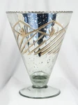 8 Terrain Anthropologie Silver Etched Mercury Glass Footed Vase V-shape. Fixed Price $26.00.